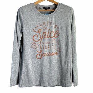 Fall Pumpkin Spice Is My Favorite Season Soft Long Sleeve Relaxed Shirt, NWT L
